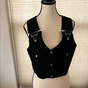 Black Sleeveless Crop Bustier Tank Top